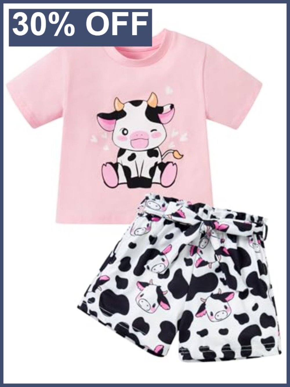 Toddler Girls 2pc Shirt Shorts Set Cotton Spandex Pockets Crew Neck